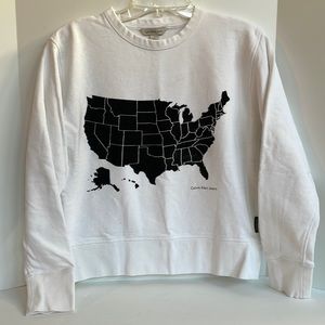Calvin Klein Jeans crew neck French terry flocked United State sweatshirt